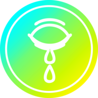 crying eye circular icon with cool gradient finish png