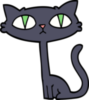 hand gezeichnete schwarze katze der gekritzelartkarikatur halloweens png