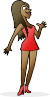 cartoon woman in pink dress png