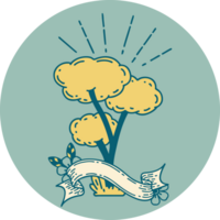 icon of a tattoo style tree png