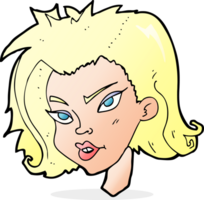 rostro femenino de dibujos animados png