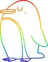 arcobaleno pendenza linea disegno di un' cartone animato pinguino png