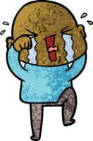 hombre calvo llorando de dibujos animados png