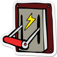 sticker of a cartoon industrial machine lever png