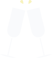 flat color retro cartoon of a clinking champagne flutes png