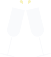 piatto colore retrò cartone animato di un' tintinnante Champagne flauti png