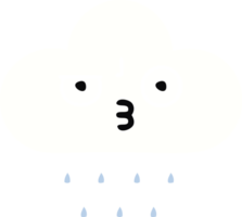 flat color retro cartoon of a rain cloud png