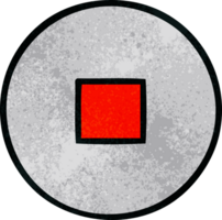 retro grunge texture cartoon of a stop button png