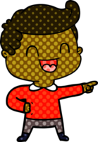 cartoon happy man pointing png