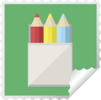 pack of coloring pencils graphic square sticker stamp png