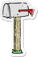 distressed sticker of a cartoon mailbox png