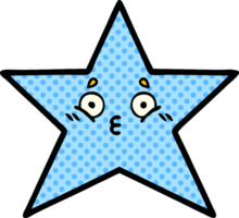 comic book style cartoon of a star fish png