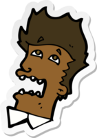 sticker of a cartoon frightened man png