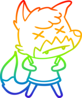 regenboog helling lijn tekening van een tekenfilm dood vos png