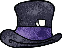 tecknad doodle hög hatt png