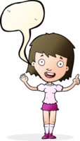 cartoon woman pointing with speech bubble png