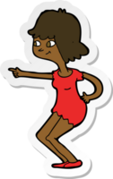 sticker of a cartoon girl pointing png