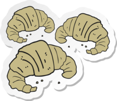 sticker of a cartoon croissants png