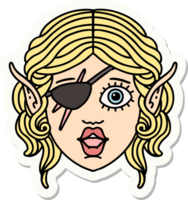 sticker of a elf rogue character face png