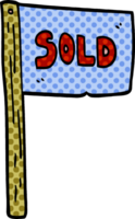 cartoon doodle sold sign png