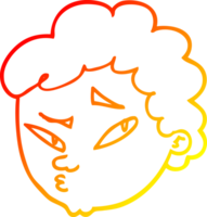 warm gradient line drawing of a cartoon suspicious man png