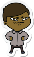 sticker of a cartoon angry man png