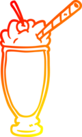 warm gradient line drawing of a milkshake png