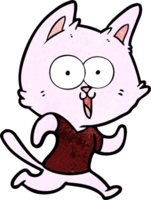divertido gato de dibujos animados para correr png