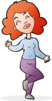 cartoon happy woman dancing png