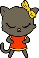 süße Cartoon-Katze mit Schleife png