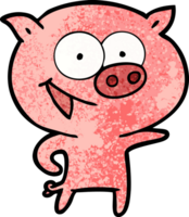 dessin animé joyeux cochon png