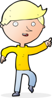 cartoon happy boy pointing png