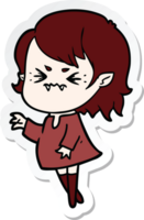 sticker of a annoyed cartoon vampire girl png