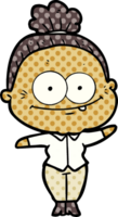 cartoon happy old woman png