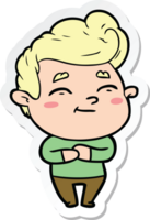 sticker of a happy cartoon man png