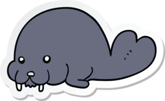 sticker of a cute cartoon walrus png