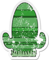 autocollant en détresse d'un cactus de dessin animé png