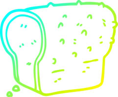 cold gradient line drawing of a cartoon wholemeal bread png