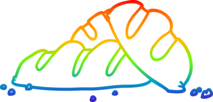 rainbow gradient line drawing of a loaves of freshly baked bread png