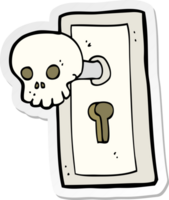 klistermärke av en tecknad spöklik dörrknopp png