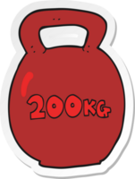 adesivo de um sino de chaleira de 200 kg de desenho animado png