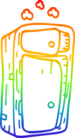 rainbow gradient line drawing of a cartoon dusy cabinet png