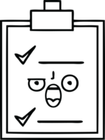 line drawing cartoon of a check list png