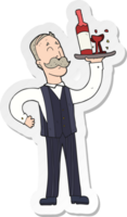 sticker of a cartoon waiter png