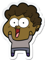 sticker of a cartoon happy man png