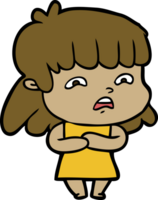 cartoon worried woman png