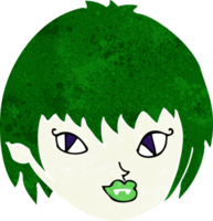 cara de garota vampira dos desenhos animados png