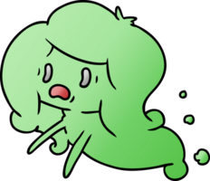 drawn gradient cartoon of kawaii scary ghost png