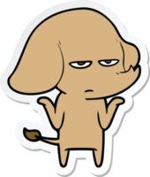 sticker of a annoyed cartoon elephant png