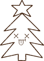 dessin au fusain de sapin de noël png